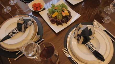 Dining Table Setting Stock Footage 108264858