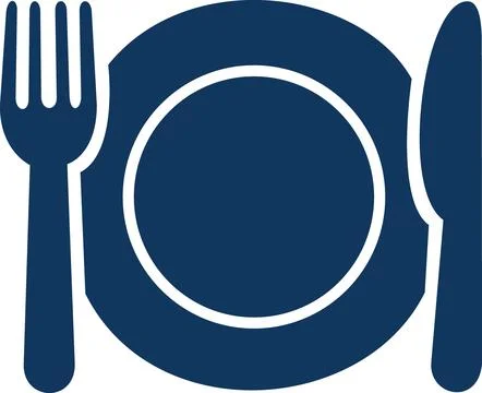 Dining table setting with plate icon Stock Illustration