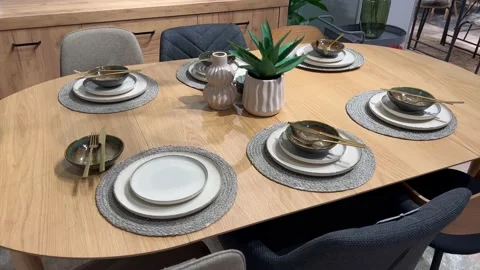Dining Table Setting Slider Shot 스톡 동영상 208663723