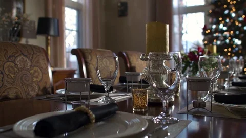 Dining Table - slow dolly Video stock 84073666