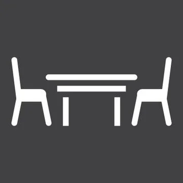 Dining table solid icon, Furniture and interior Stock Illustration