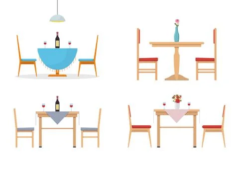 Dining table vector design illustration isolated on white background Stock Illustration