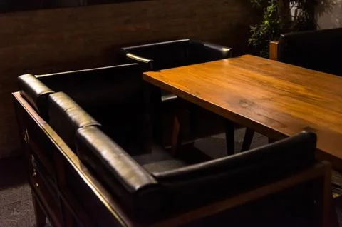 Dining tables in the Dark Corner restaurant Stock Photos