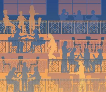 Dining terraces Stock Illustration