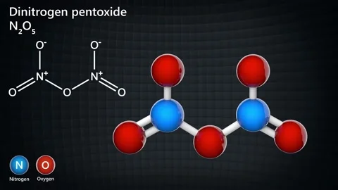 Dinitrogen pentoxide (N2O5). Seamless loop. Stock Footage 153663282