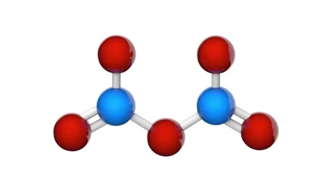 Dinitrogen pentoxide (N2O5). Seamless loop. White background. Stock Footage 153663292