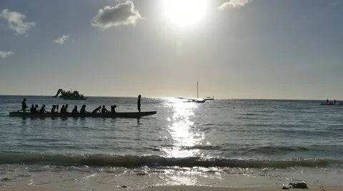 Diniwid Beach dragonboat Stock Footage 62713024