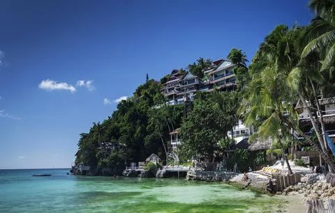 Diniwid resort beach view in tropical paradise boracay island philippines Foto stock