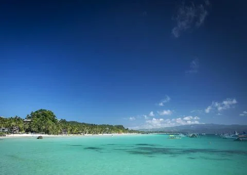 Diniwid resort beach view in tropical paradise boracay island philippines Stock-Fotos