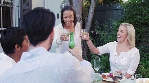 Dinner barbeque party speech toast Video stock 58282837