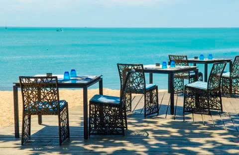 Dinner on the beach Stock Photos
