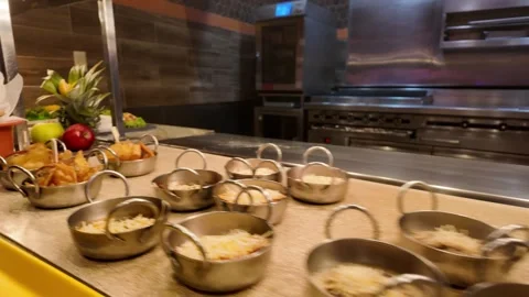 Dinner Buffet Selection With a Variety of Fresh Options Available Stock Footage 318370792