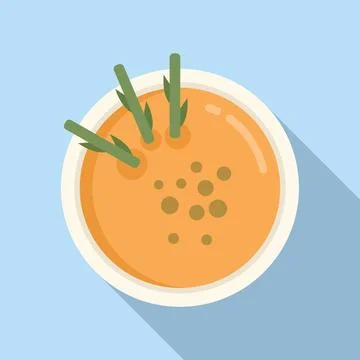 Dinner cream soup icon flat vector. Cooking gastronomy Ilustração Stock
