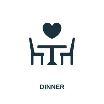 Dinner creative icon. Simple element illustration. Dinner concept symbol design Stock Illustration