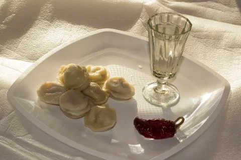 Dinner from dumplings Stock Photos