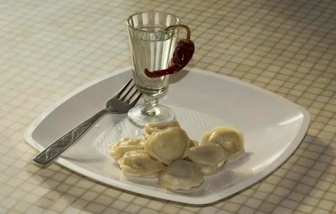 Dinner from dumplings Stock Photos
