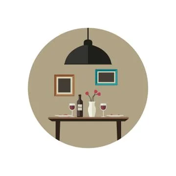 Dinner flat illustration Stock Illustration