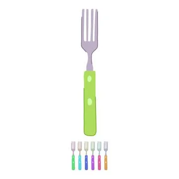Dinner fork vector cartoon graphic Stock Illustration