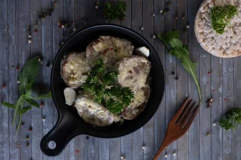 Dinner fried beef on the table. Cuisine for children Stock Photos