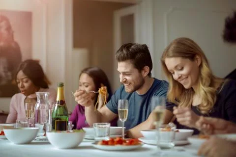 Dinner with friends Stock Photos