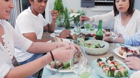 Dinner garden party Stock Footage 58282951