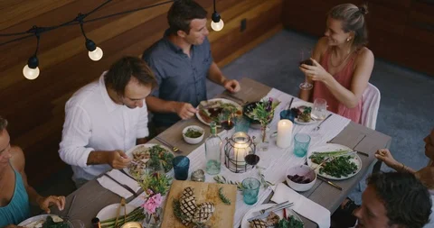 Dinner is happier together Stock Footage 111736700