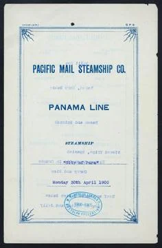 DINNER held by PACIFIC MAIL STEAMSHIP COMPANY at SS CITY OF PARA (SS;). Bu... Fotos Stock