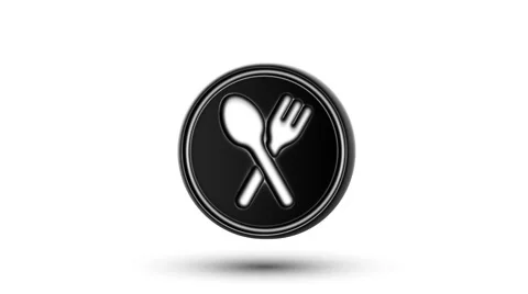 Dinner icon on the counter. Looping. Alpha channel. Stock Footage 63160821