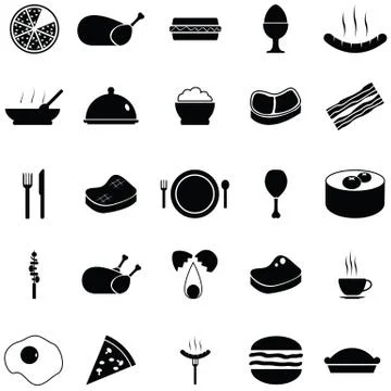 Dinner icon set Stock Illustration