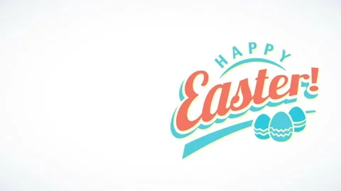Dinner invite for happy easter with exclamation marker 50s typography and trial Stock Footage 130602638