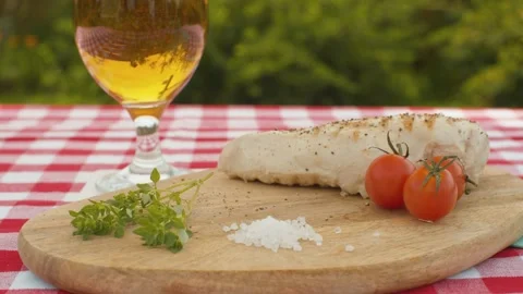 Dinner with lager beer Stock Footage 146061149
