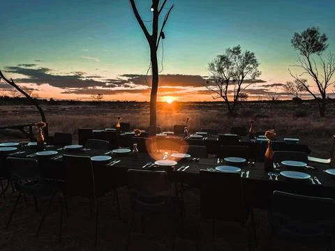 Dinner in the Outback Foto stock