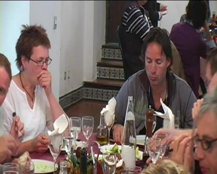 Dinner paella spain group Stock Footage 637780