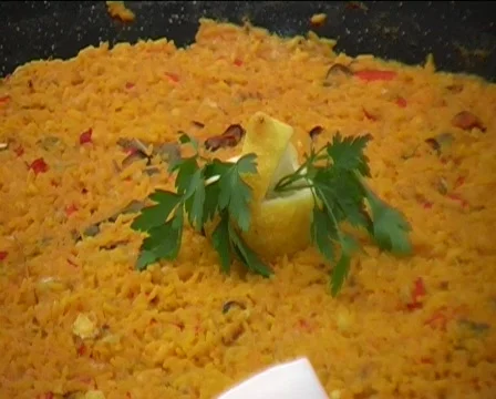 Dinner paella spain group Stock Footage 637792