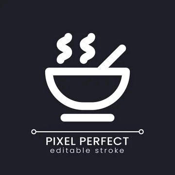 Dinner pixel perfect white linear ui icon for dark theme Illustration