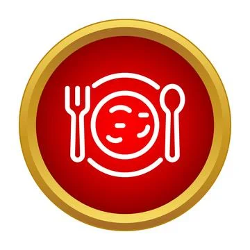Dinner place setting icon with plate and cutlery Stock-Illustration