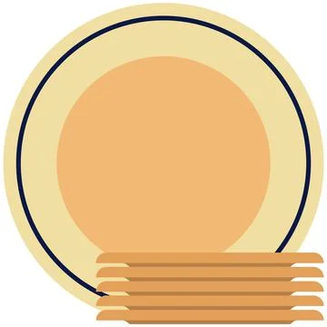 Dinner plate icons, flat vector isolated illustration. Tableware, dinnerware Stockillustratie