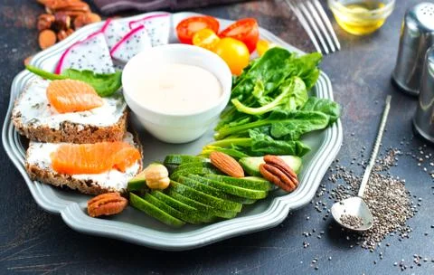 Dinner on plate Stock Photos
