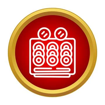Dinner plate setting with cutlery line icon Stock Illustration