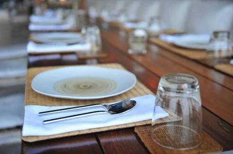 Dinner plate setting Foto stock