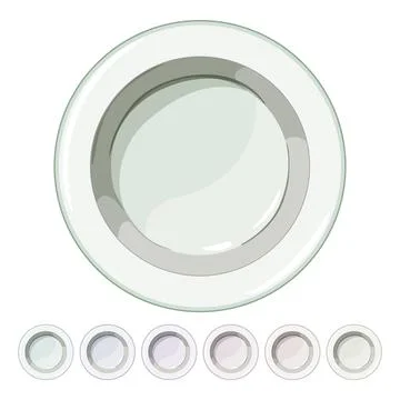 Dinner plate white cartoon vector graphic Stock Illustration