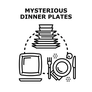 Dinner plates illustrating kitchenware and restaurant service concepts Stock Illustration