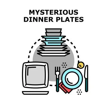 Dinner plates illustrating kitchenware and restaurant service concepts Stock Illustration
