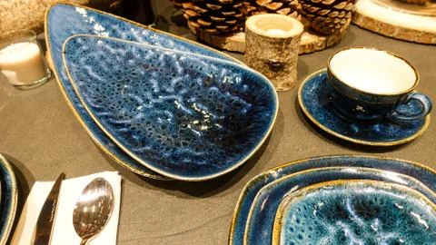 Dinner plates Stock Photos