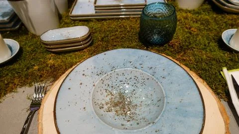 Dinner plates Stock Photos