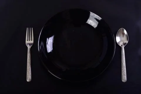 Dinner Plate,spoon and Fork Stock-Fotos