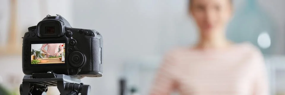 Dinner preparation caught by camera Foto stock