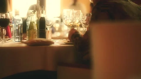 Dinner in a restaurant Stock Footage 42042289