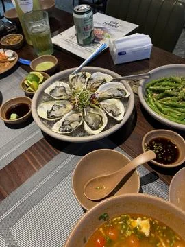 Dinner at a restaurant Foto stock