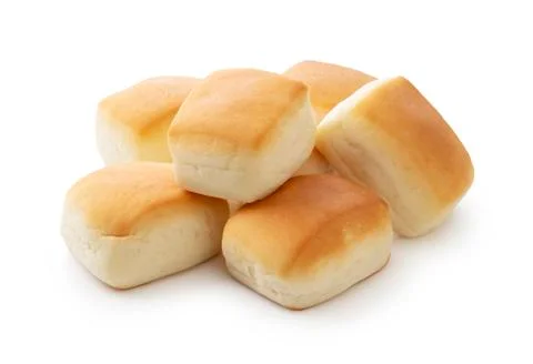 Dinner rolls on a white background. Stock Photos